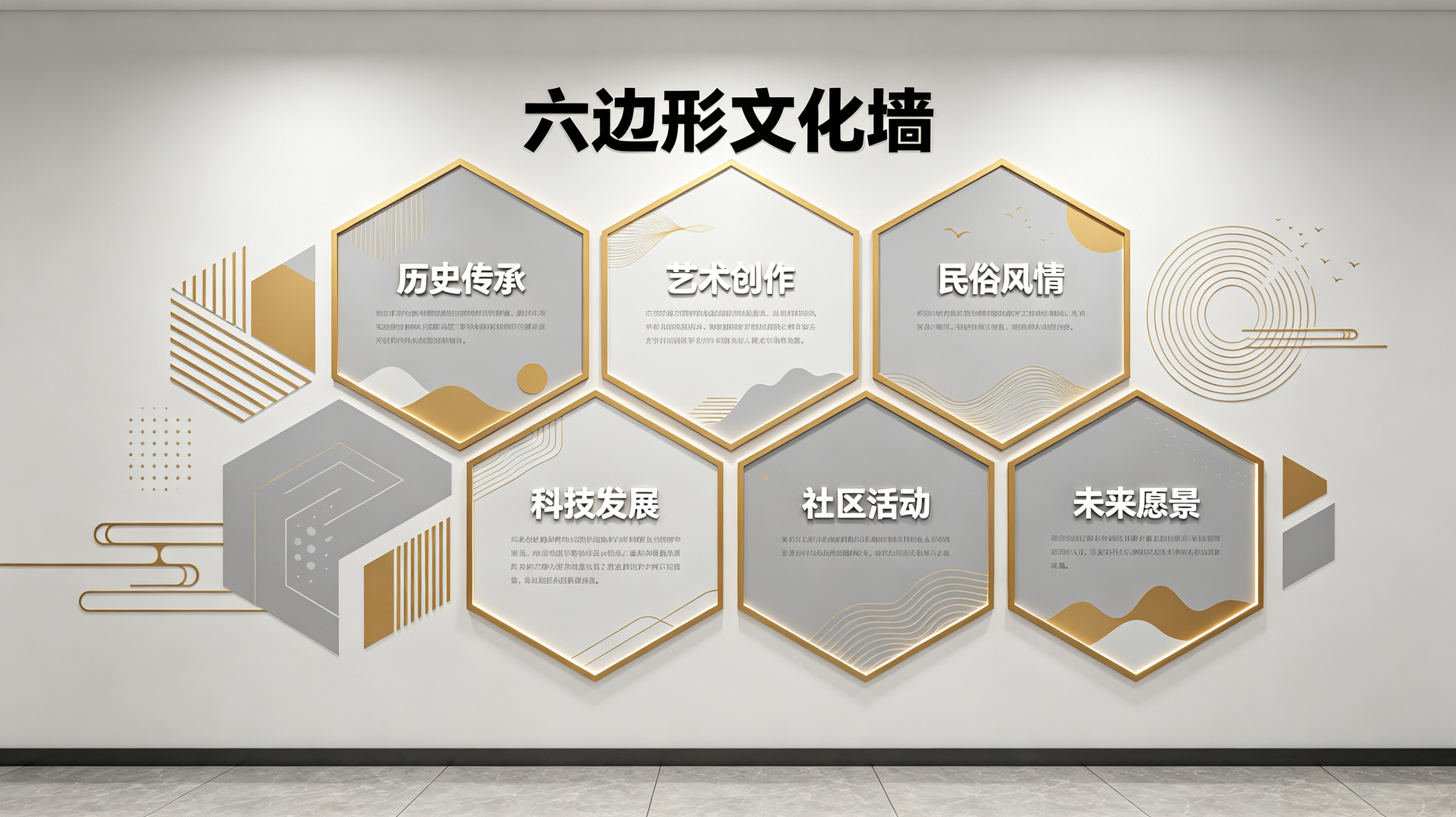 甘洛企业文化墙 | 六边形信息美学